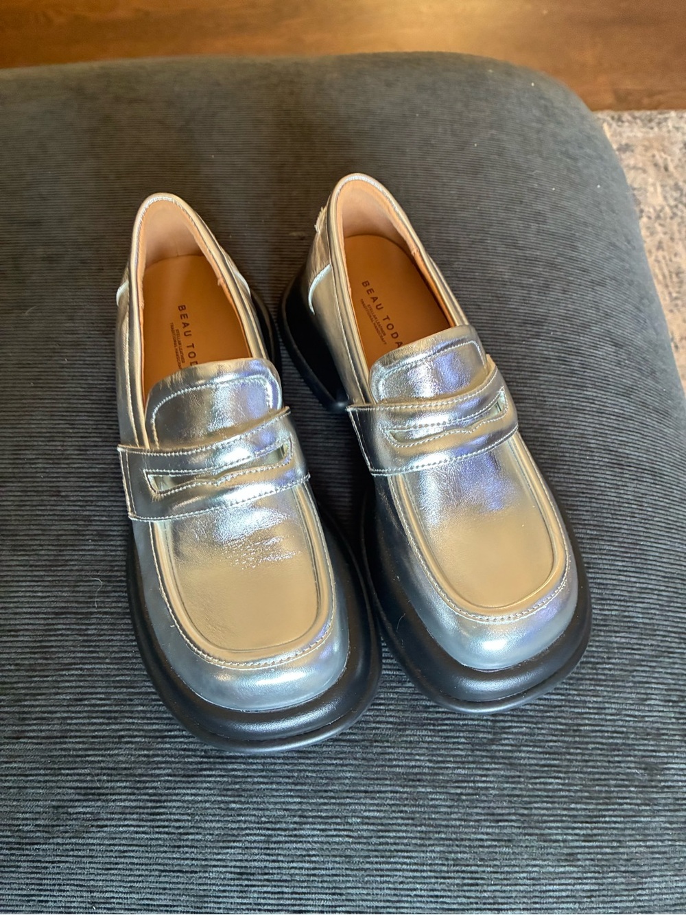 Silver Metallic Loafers